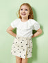 LC Waikiki Crew Neck Short Sleeve Embroidery Detailed Baby Girl T-Shirt
